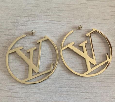 louis vuitton earrings studs|louis vuitton hoop earrings poshmark.